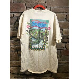 Vintage 1990s Florida‎ reef nature water ocean white tshirt
